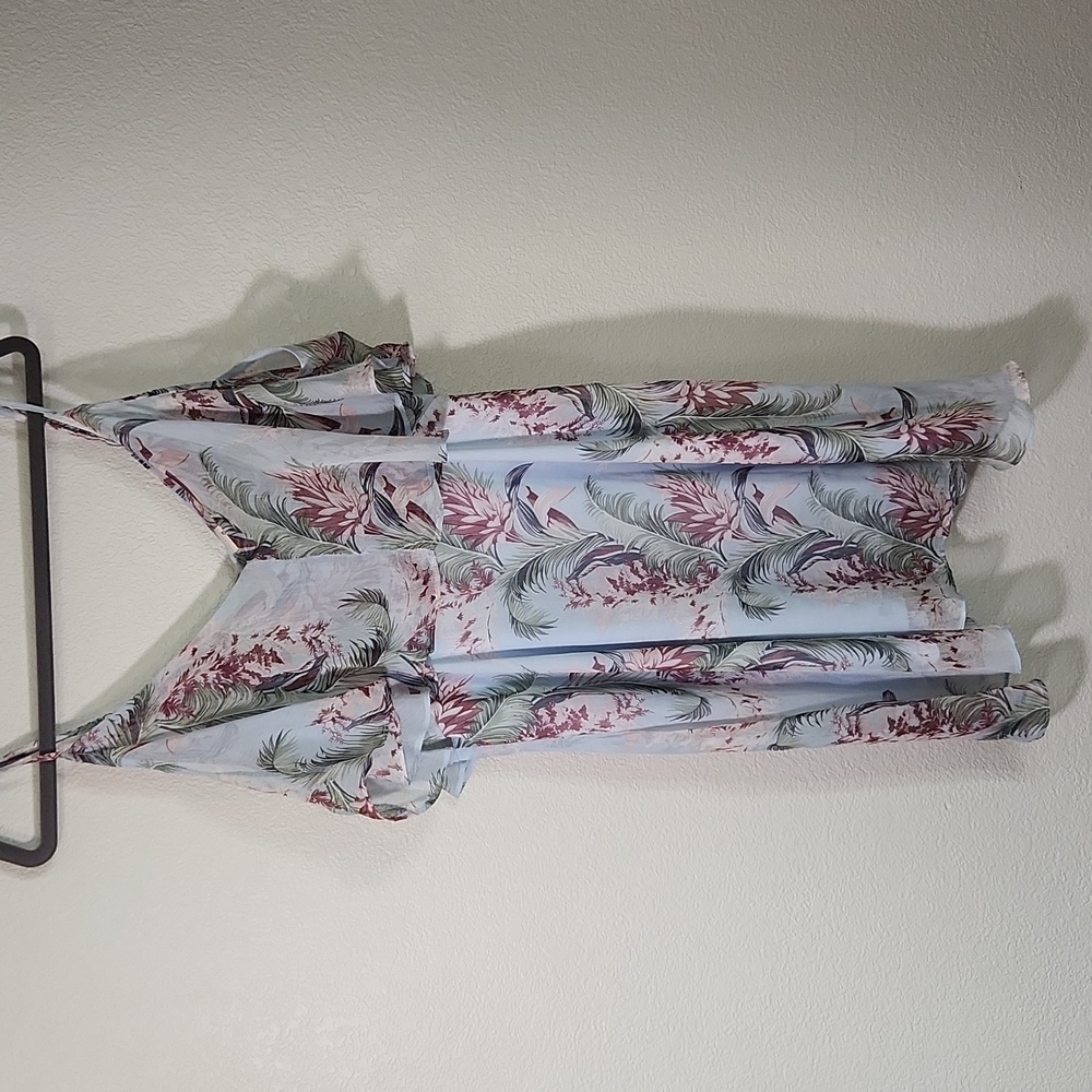 IJoah off‎ shoulder short blue floral dress, size large